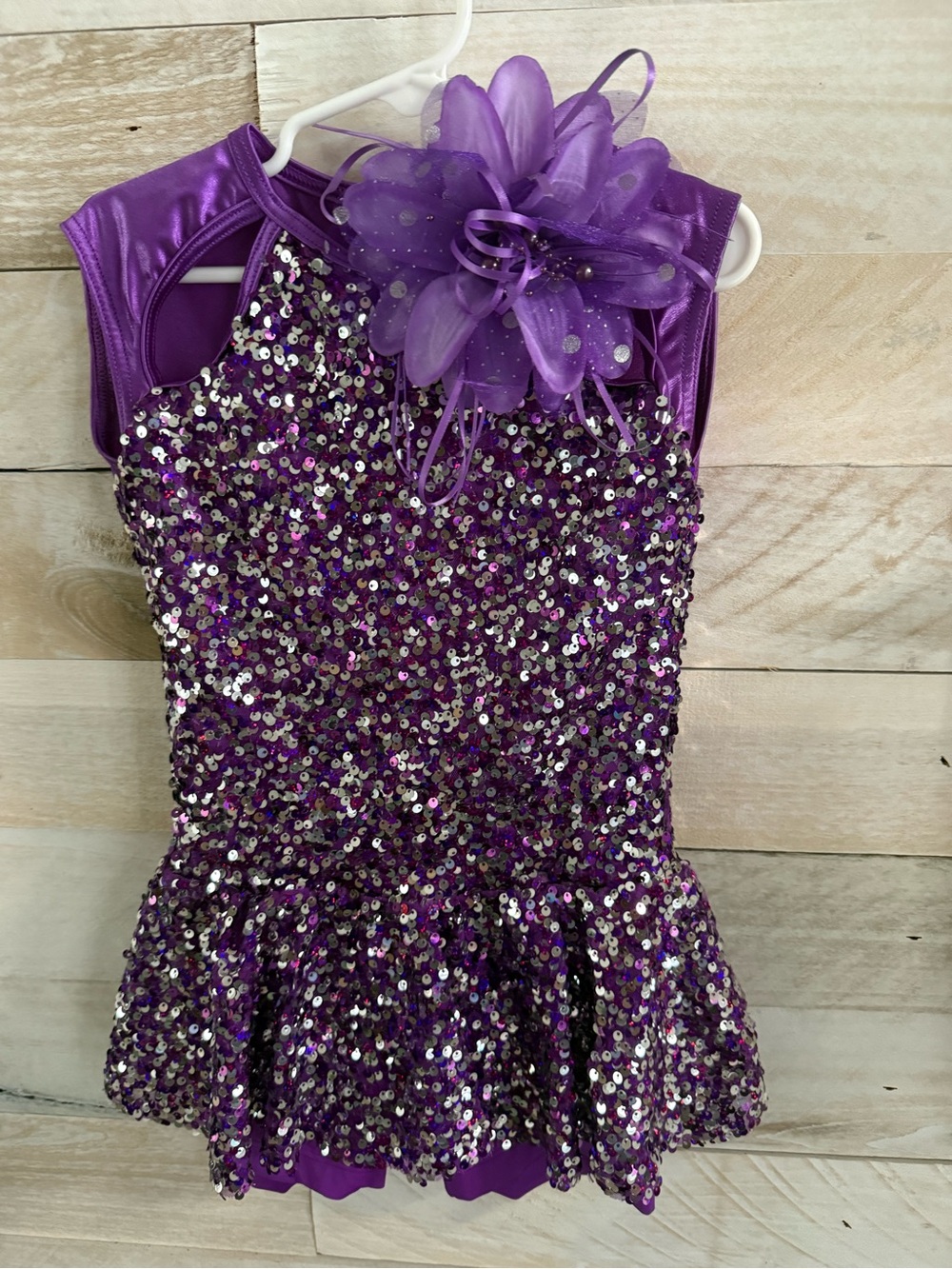Weissman Dance costume romper biketard purple sequin Brand New You 10727 IC